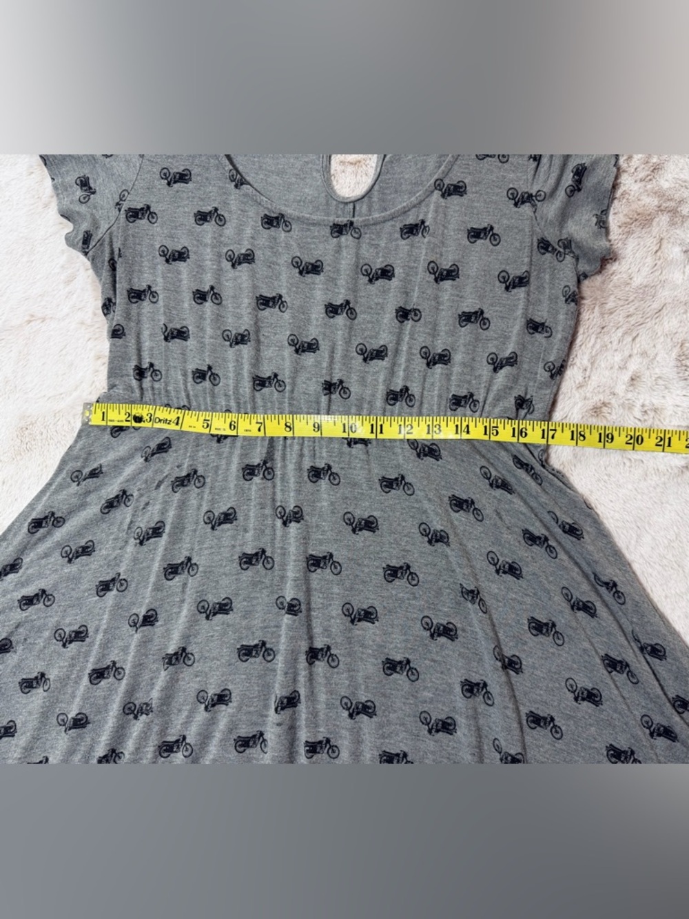 Women's Gray Motorcycle Print Tee Dress - Picture 4 of 8